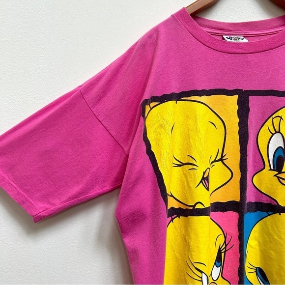 Vintage 90s Y2K Tweety Bird Loony Toons Sleep Dress Shirt Night Gown, One Size - Picture 3 of 12